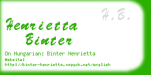 henrietta binter business card